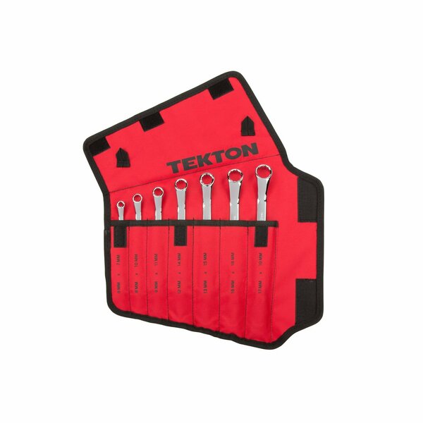 Tekton 45-Degree Offset Box End Wrench Set with Pouch, 7-Piece (6-19 mm) WBE24507